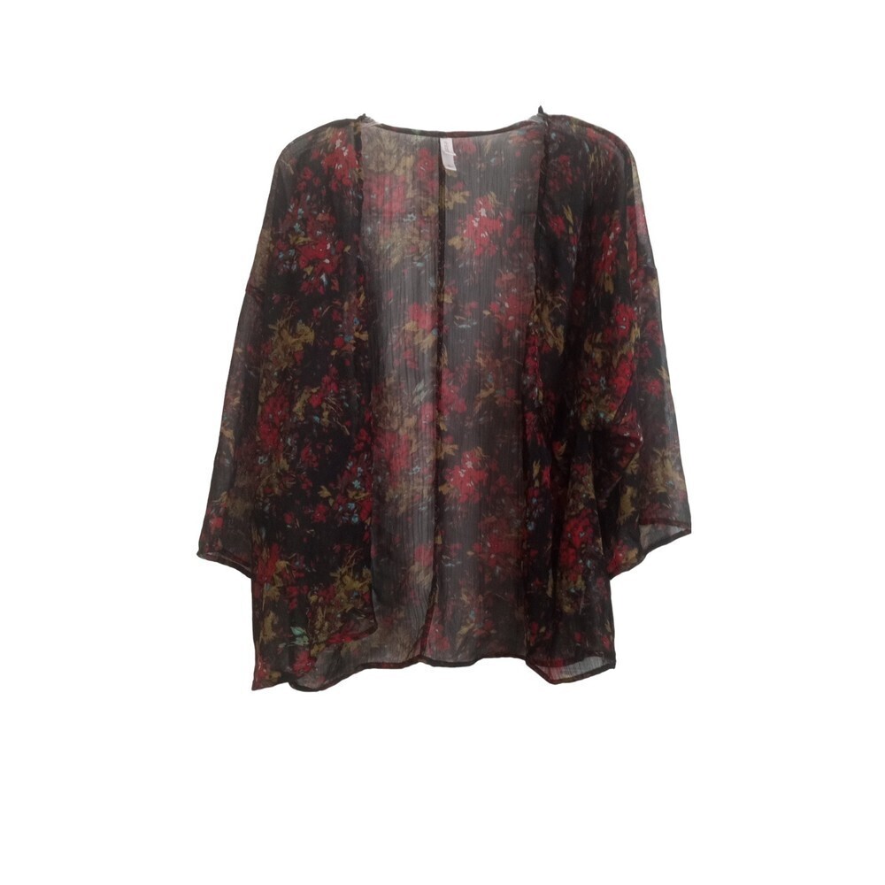xhiliration sheer‎ floral open front dressy cover